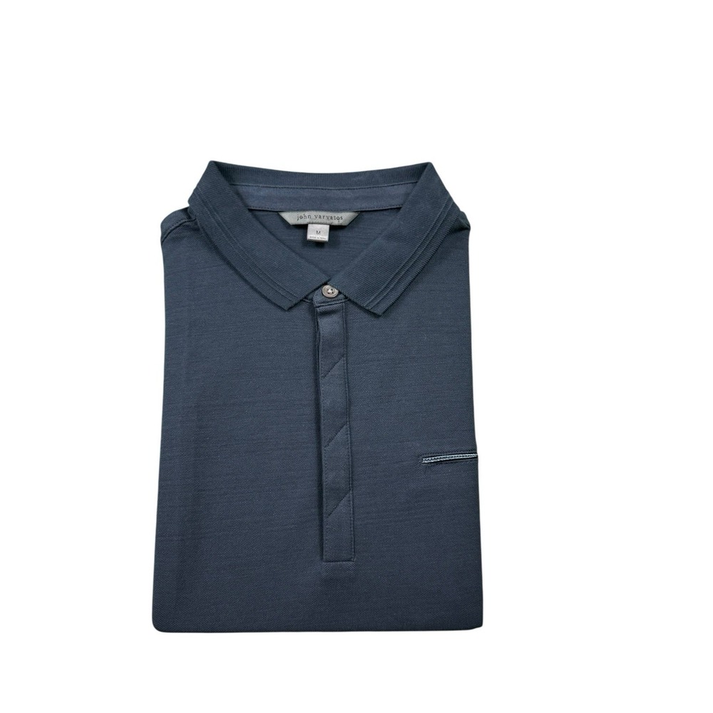 John Varvatos Collection Mens Blue Cotton Blend Polo Shirt K3120W2 Size M